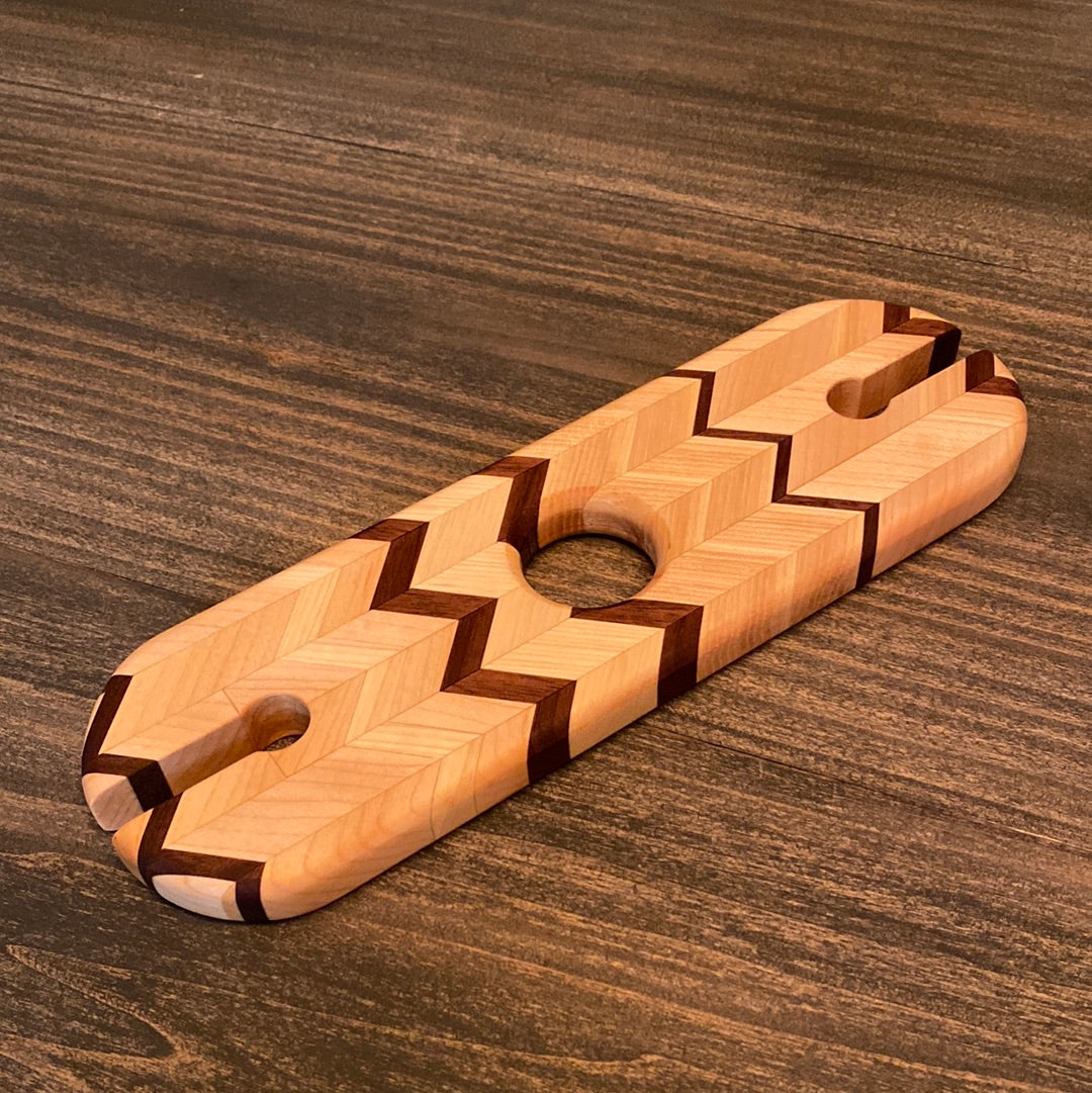 Herringbone wine caddy