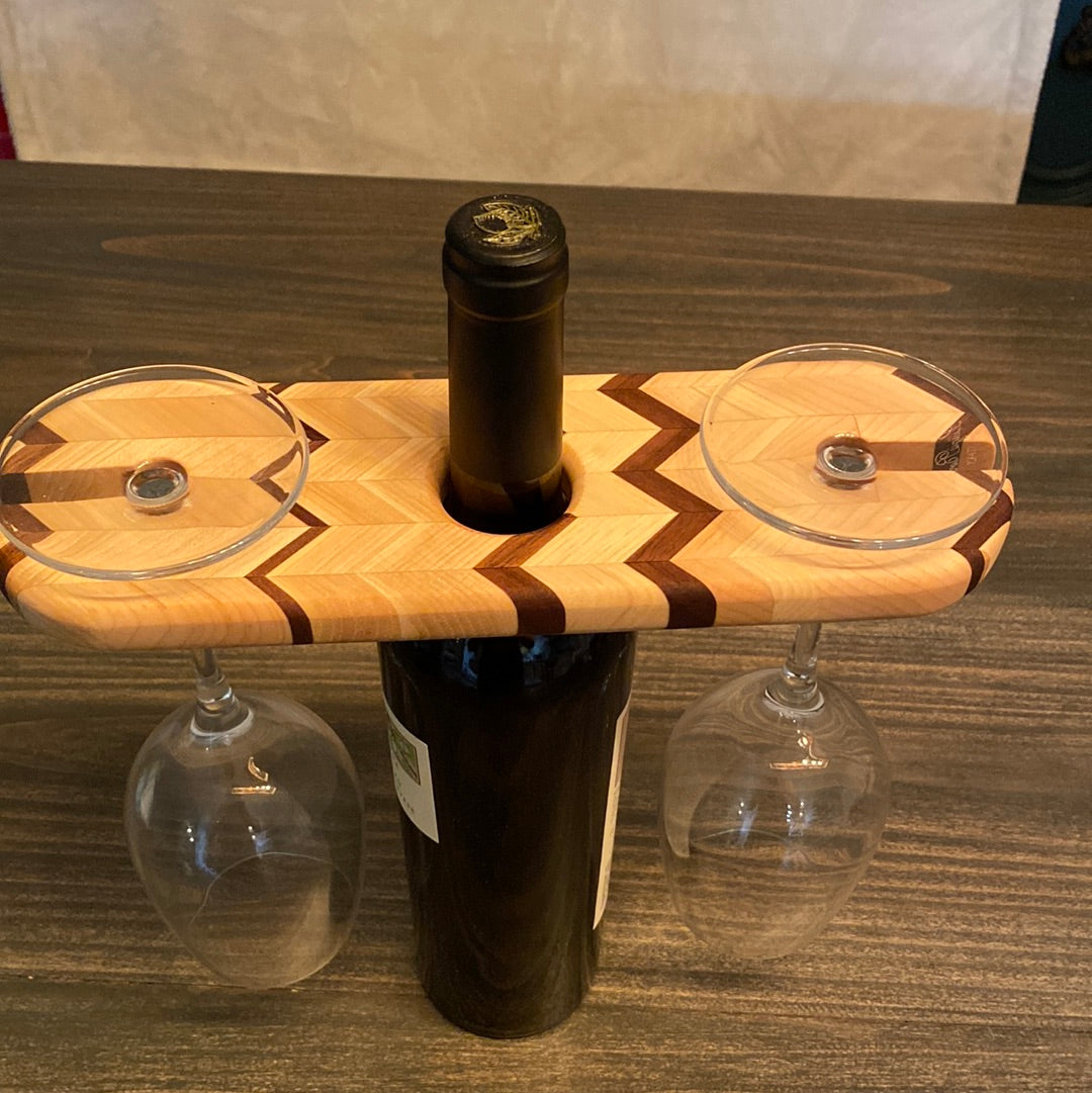 Herringbone wine caddy