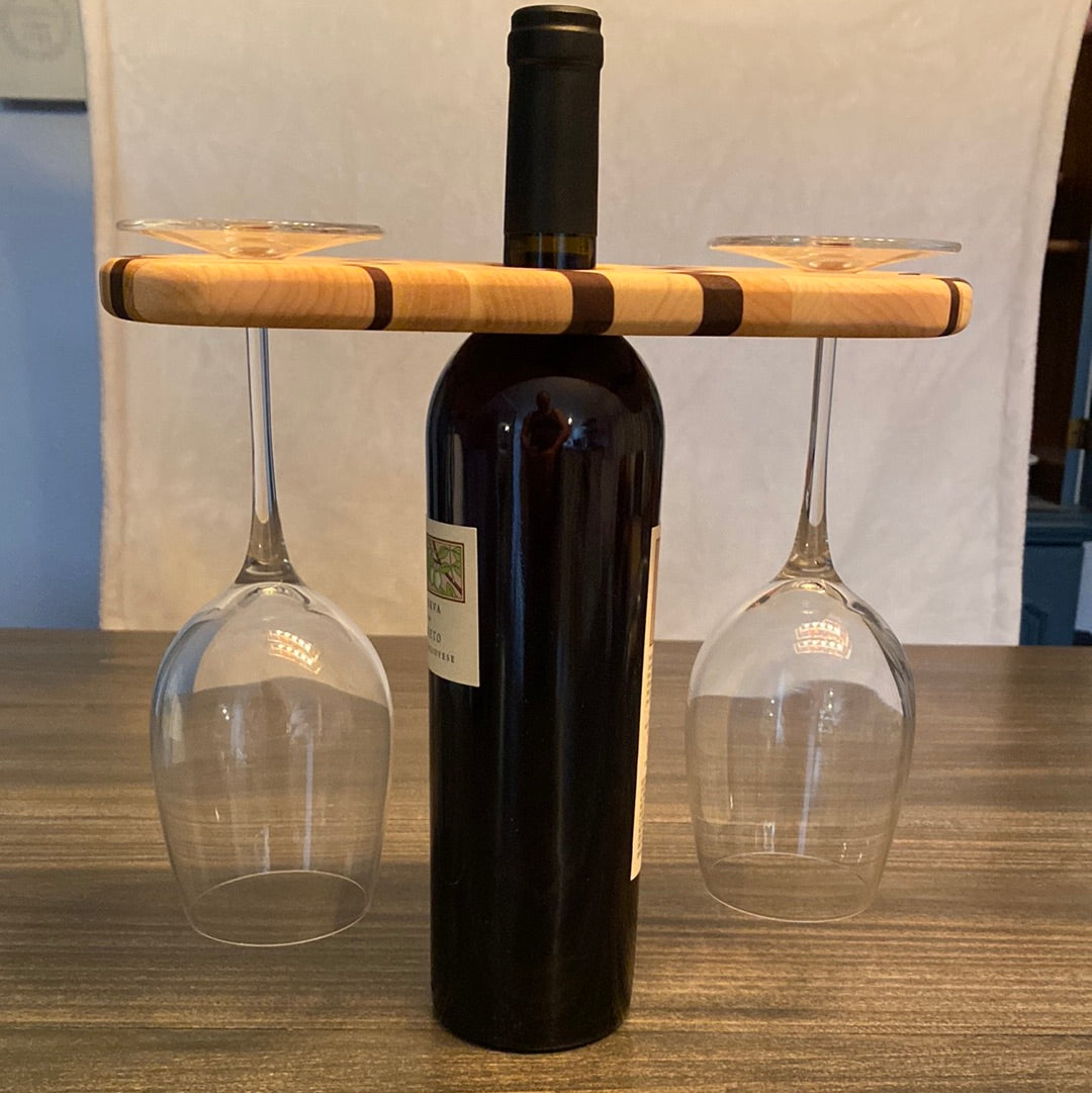 Herringbone wine caddy